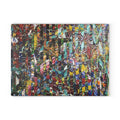 Patrice Rouge LE Collection - Abstract Color Splash Glass Cutting Board — Modern Kitchen Art