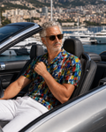Abstract Colorblock Hawaiian Shirt — Men’s Vibrant Art Print Camp Shirt