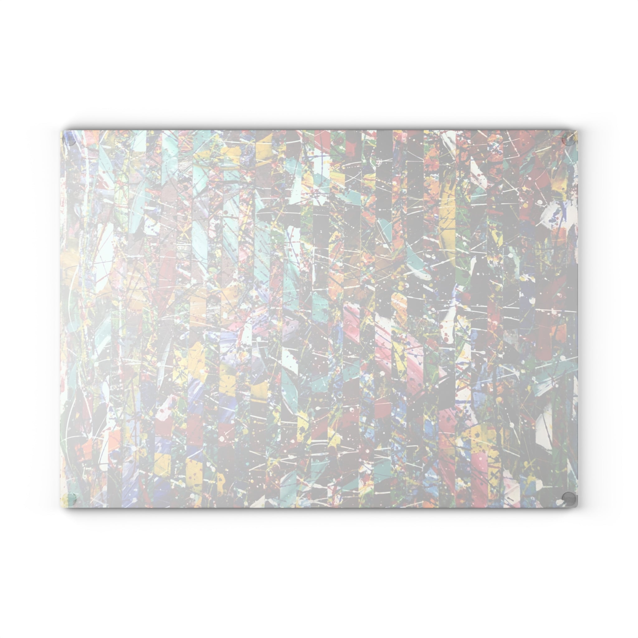 Patrice Rouge LE Collection - Abstract Color Splash Glass Cutting Board — Modern Kitchen Art